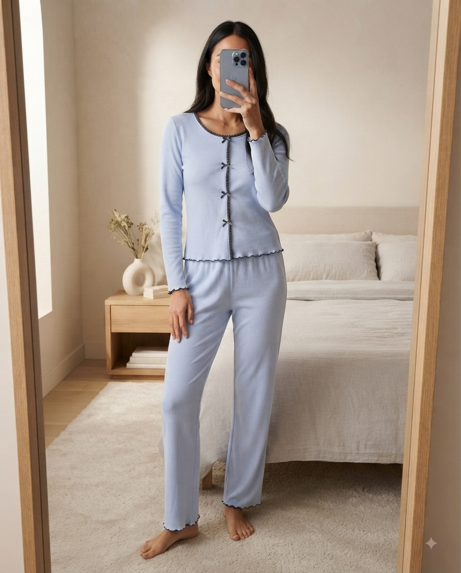 💜 Pyjama Élégant Violet Clair