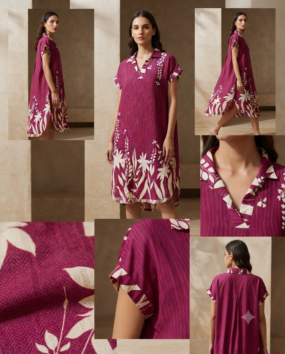 🌸 Robe Fleurie en Fibre de Lin