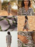 🦓 Robe Zébrée en Fibre de Lin