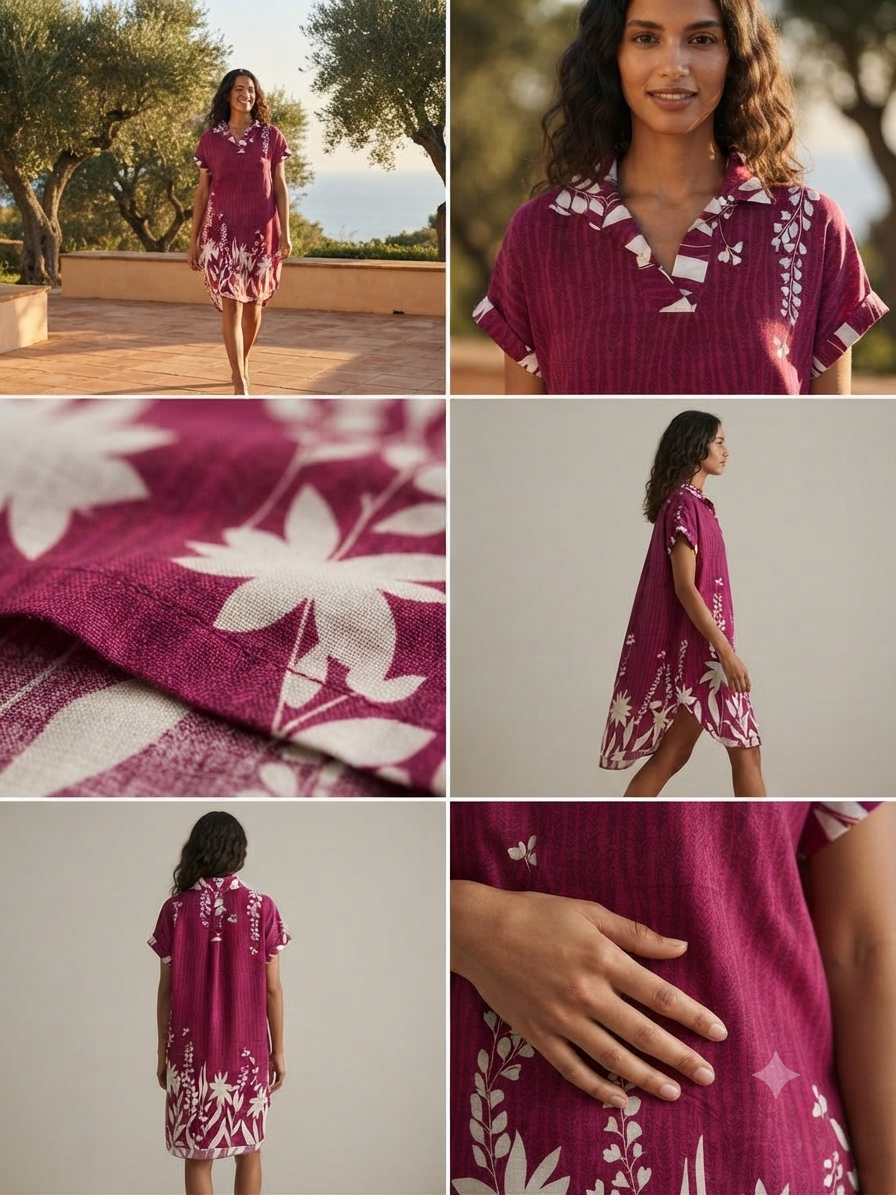 Robe chemise - Rose indien