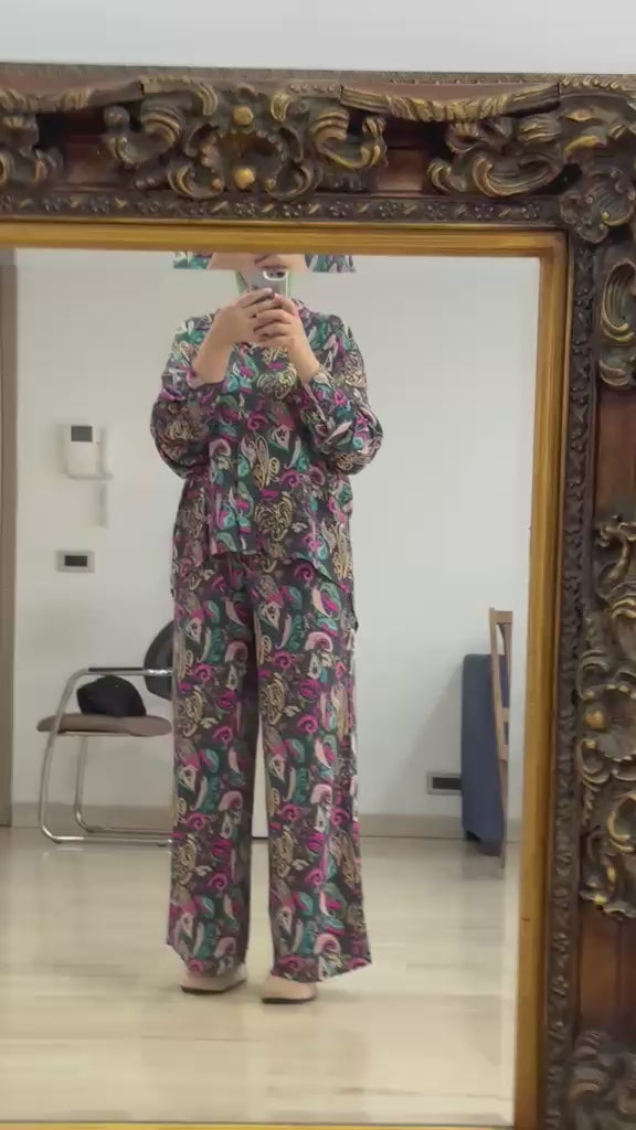 Ensemble Chemise & Pantalon – Élégance Soyeuse